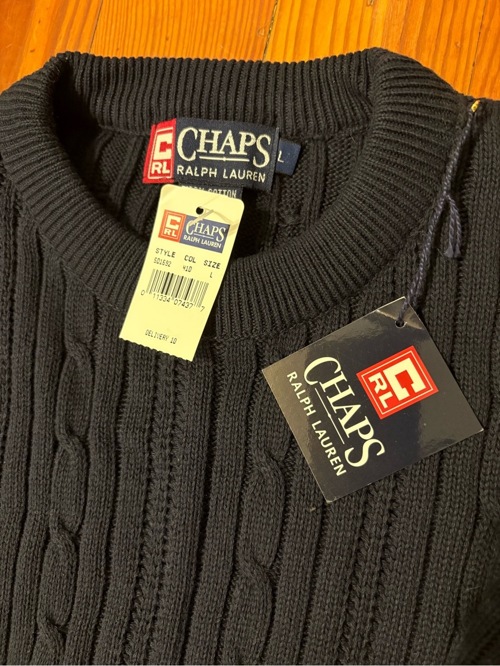 Ralph Lauren Navy Cable-Knit Crewneck Sweater